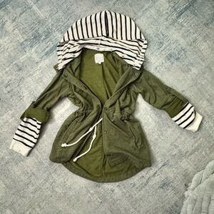 Kids Green Faux Layering Hoodie